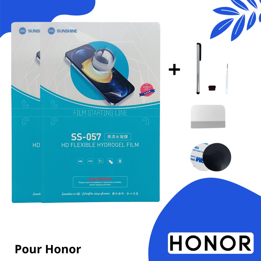 Protection d'écran, film hydrogel, film hydrogel téléphone, pour Honor , pack de 2.